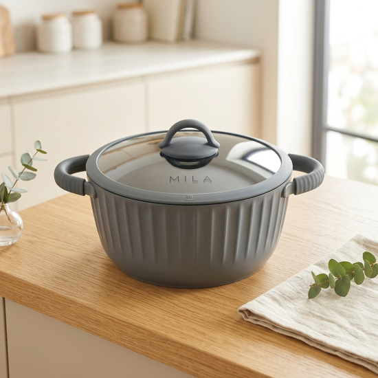 Cooking Pot With Glass Lid Set 4 Pcs